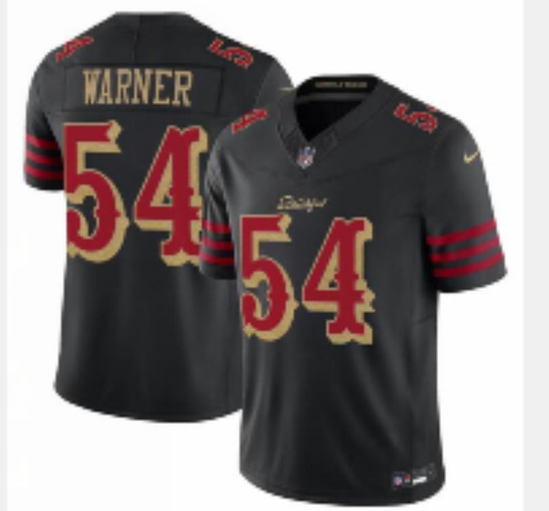 Men Nike San Francisco 49ers 54 Warner black Limited NFL 2025 Jersey 001